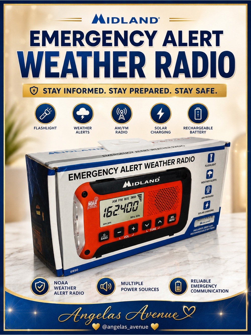 Midland Emergency Alert Weather Radio - PREMIUM NEW